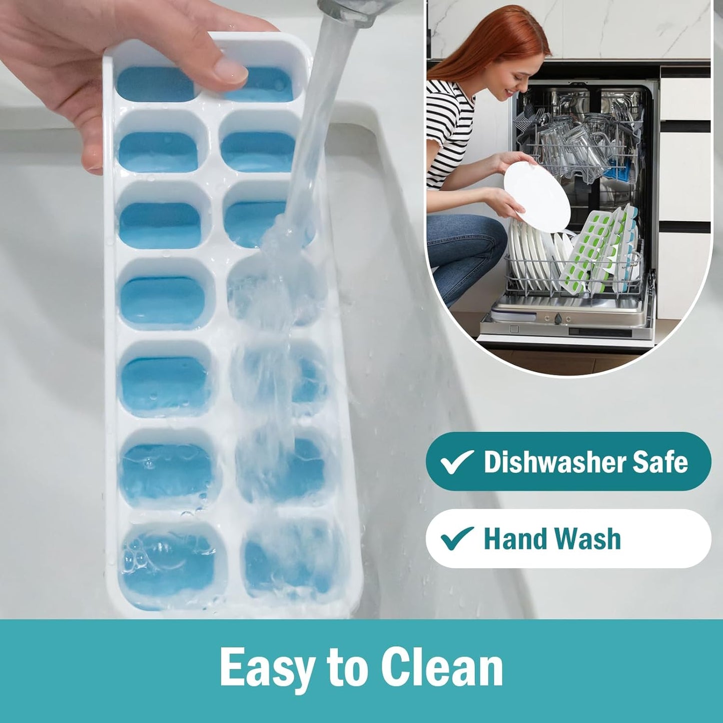 Skiennix Silicone Ice Cube Trays - Easy Release, Spill-Resistant, BPA-Free | Perfect for Cocktails & Baby Food