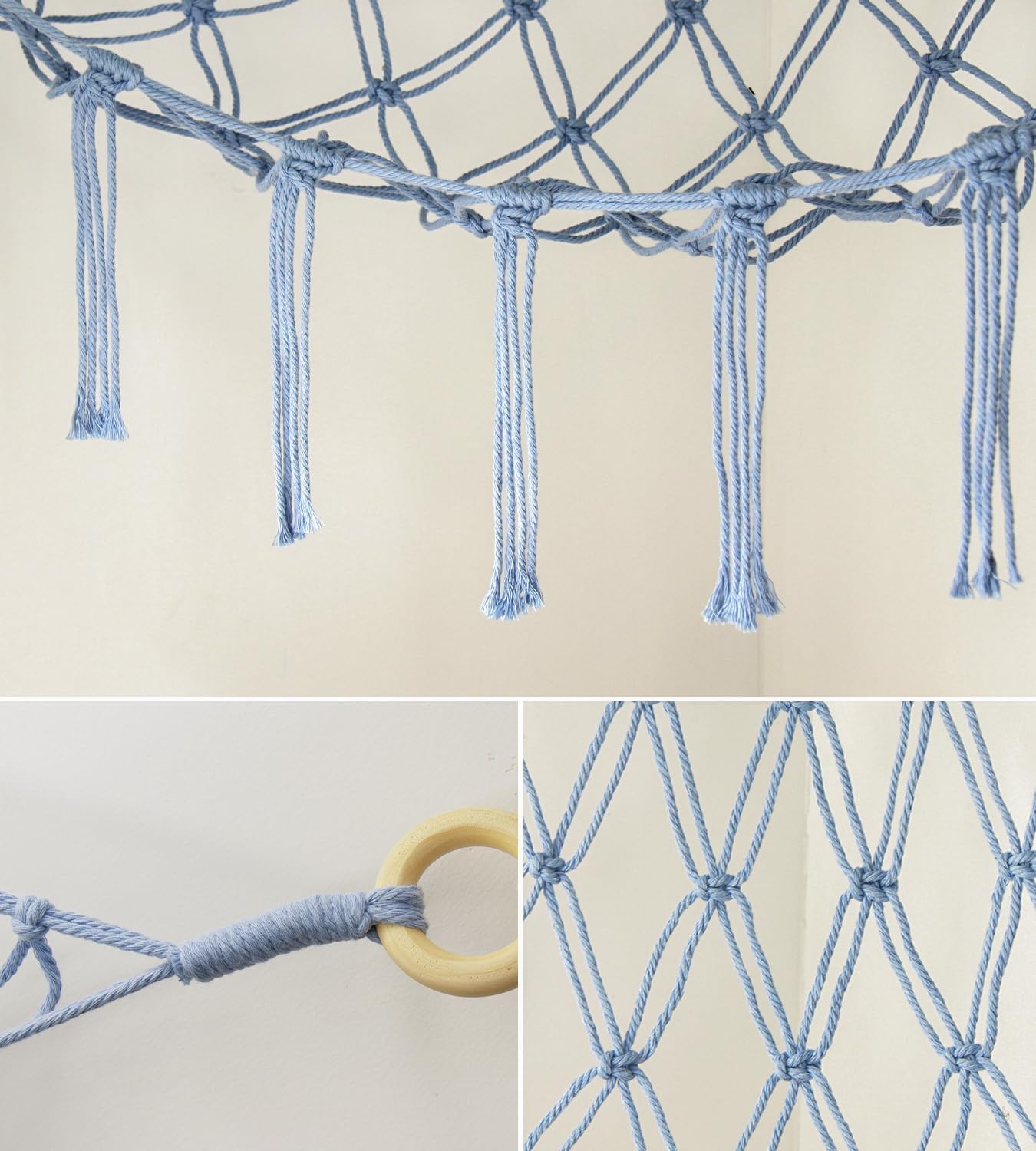 Mirolam Stuffed Animal Storage Hammock - Large Blue Plush Net for Organizing Toys & Room Decor
