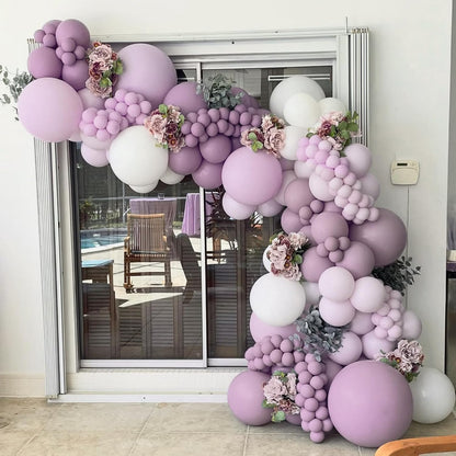 Skiennix Dusty Purple Balloon Set - 120 Pieces in 5-18 Inch Sizes for Boho Bridal & Baby Shower Decor
