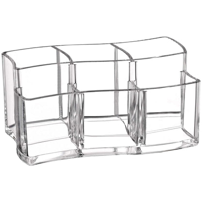 Tbestmax Acrylic Makeup Brush Holder - 6 Slot Organizer for Eyebrow Pens & Cosmetics Storage - Clear