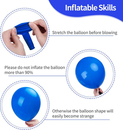 RUBFAC Dark Blue Balloons - 129-Piece Set in Various Sizes for Birthday, Gender Reveal & Baby Shower Decor