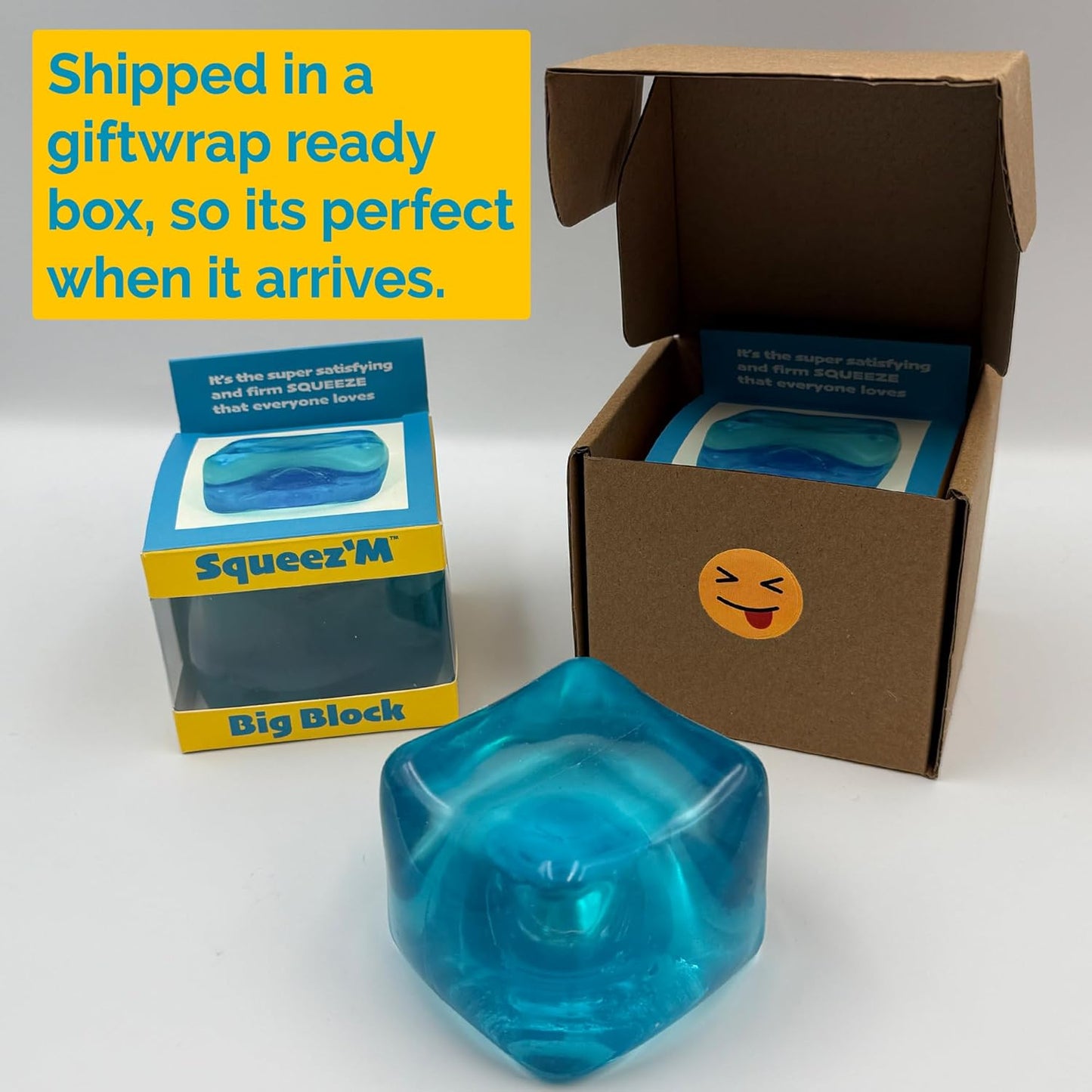 Premium Squeez'M Cube - 35% Larger Sensory Fidget Toy for Stress Relief & Focus | Colorful & Durable, ASTM Certified 3+