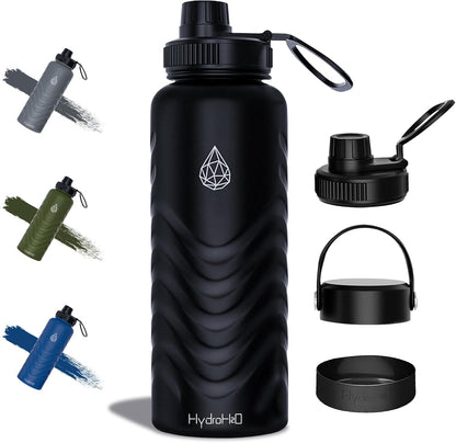 Skiennix 32oz Stainless Steel Insulated Water Bottle - 48H Cold & 24H Hot, Leak-Proof, BPA-Free | Black