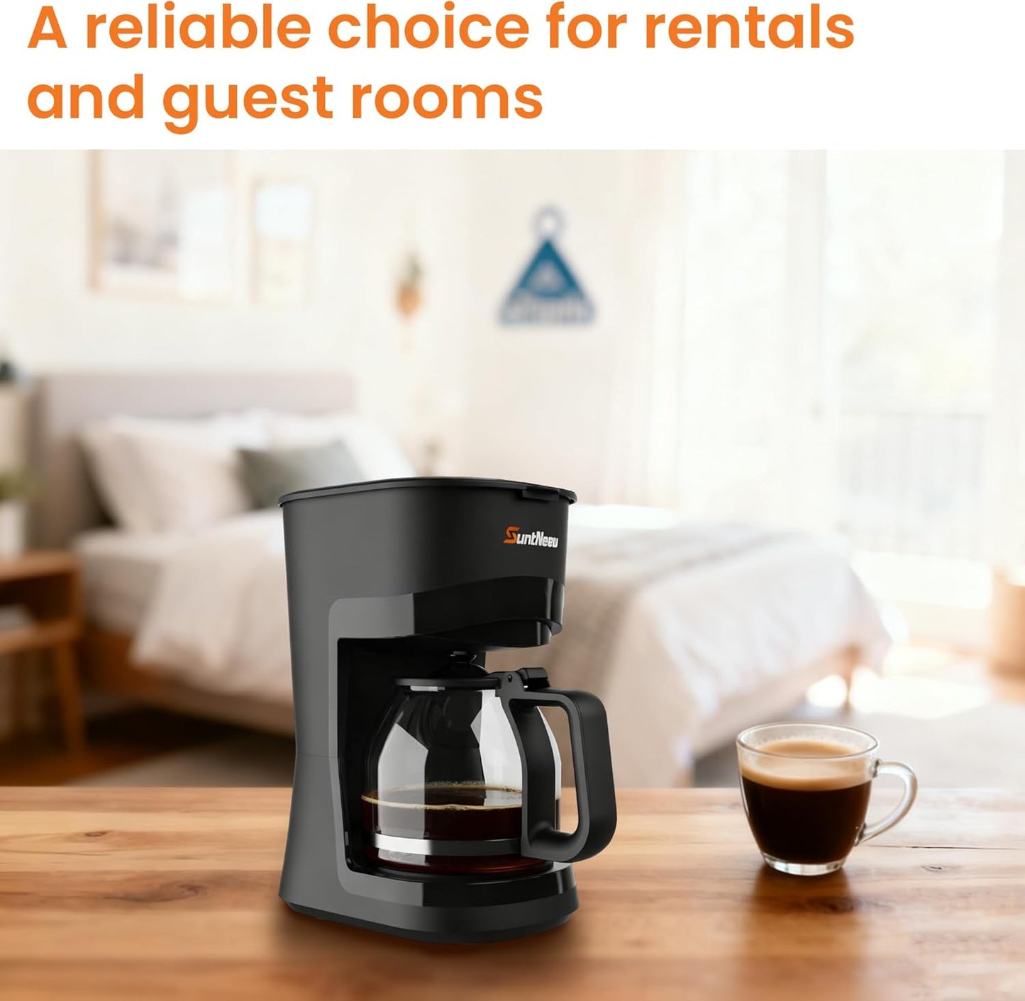 Skiennix 12-Cup Coffee Maker - 1.5L Drip Machine with One-Touch Brewing & Glass Carafe