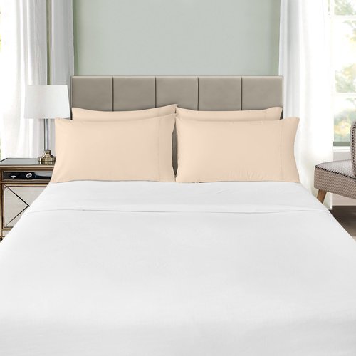 Utopia Bedding Queen Pillow Cases - 4 Pack - Envelope Closure - Soft Brushed Microfiber Fabric - Shrinkage and Fade Resistant Pillow Covers Queen Size 20 X 30 Inches (Queen, Beige)