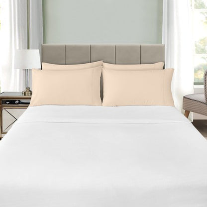 Utopia Bedding Queen Pillow Cases - 4 Pack - Envelope Closure - Soft Brushed Microfiber Fabric - Shrinkage and Fade Resistant Pillow Covers Queen Size 20 X 30 Inches (Queen, Beige)