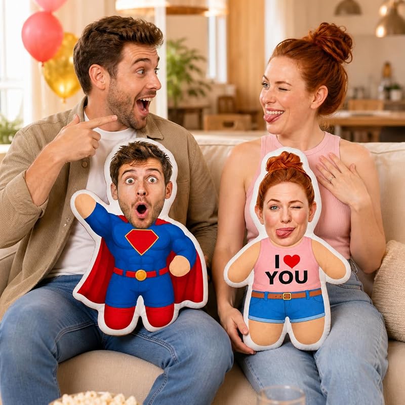 Custom Face Pillow - Personalized Photo Plush Doll with 200+ Styles