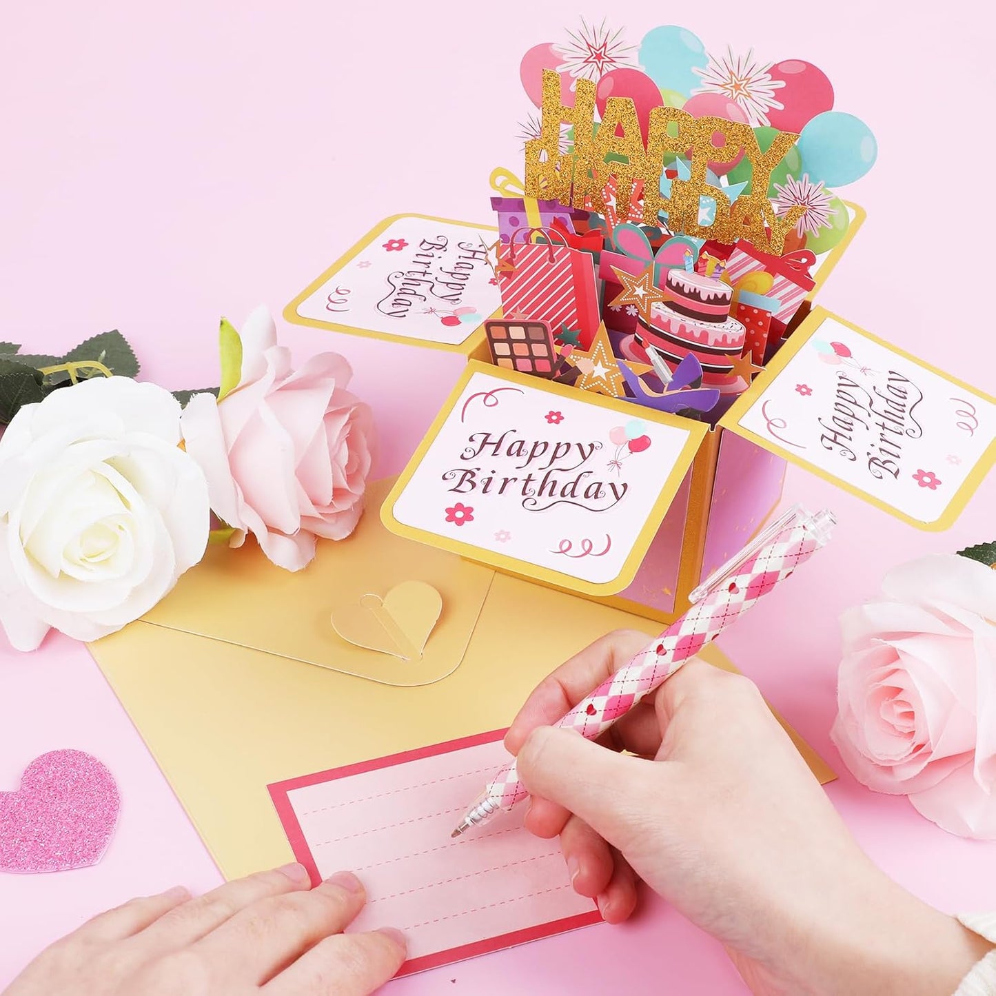 Steford Happy Birthday Pop-Up Card - Unique 3D Greeting Gift Box for Adults & Kids | Handmade Design