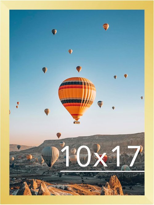 JCJMY 10x17 Gold Picture Frame - Versatile Horizontal & Vertical Wall Hanging for Photos & Posters