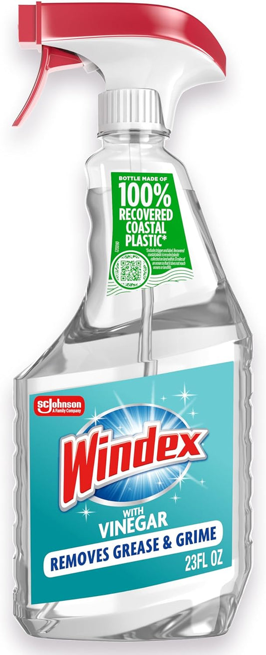 Windex Vinegar Glass Cleaner Spray - Prevents Leakage & Breakage | 23 Fl Oz