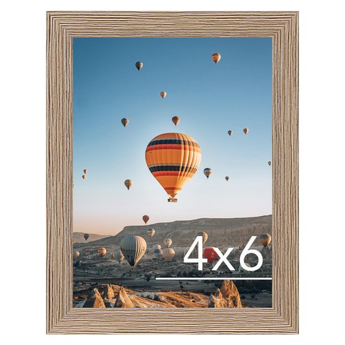 JCJMY 4x6 Picture Frame Rustic Brown for Wall Hanging or Tabletop, Wall Mounting Horizontally or Vertically, 4 x 6 Wall Gallery Poster Photo Frame with Shatter Resistant Plexiglass,Rustic Brown