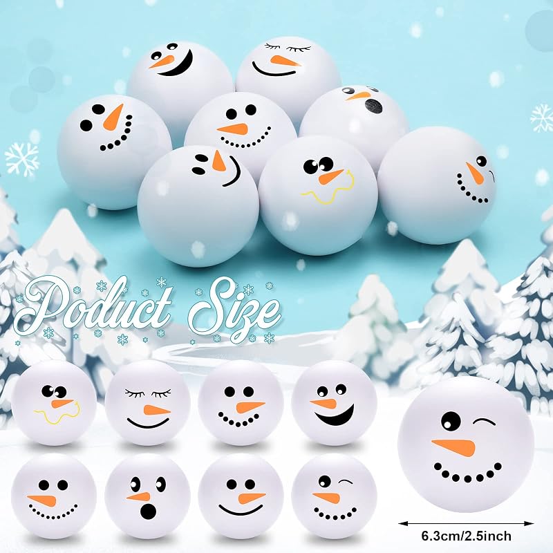 32 Pcs Snowman Stress Balls 2.5 Inch - Funny Xmas Play Toys (Variation of THIS listing: 32+2.5 Inch)