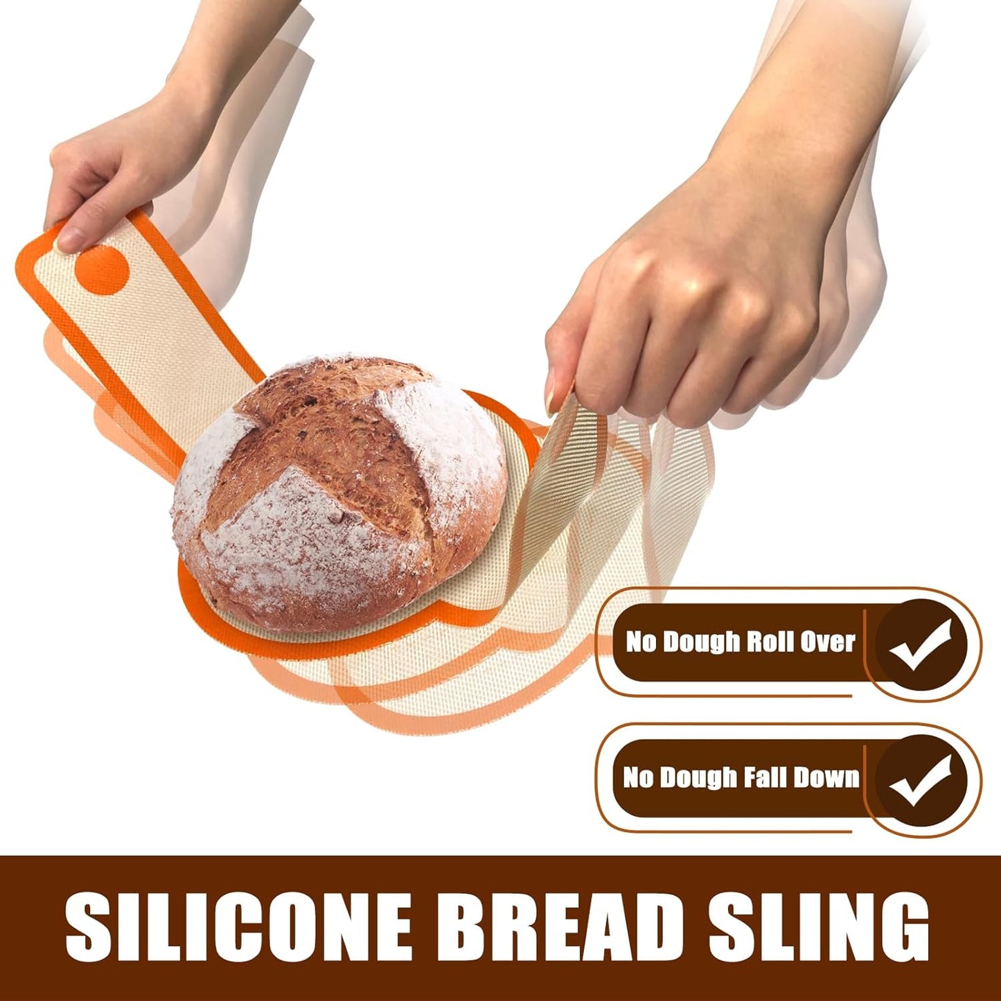 Silicone Bread Sling by [Brand Name] - Non-Stick & Easy to Clean Baking Mat Set | 2 Pcs Reusable Sourdough Tools