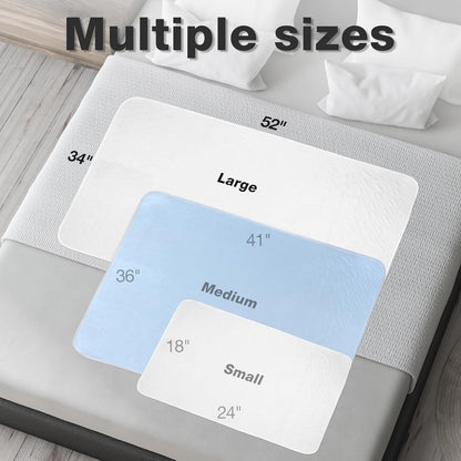 Regine Switzerland Washable Waterproof Bed Pads - Incontinence Protection, 52" x 34" (2 Pack) for Kids, Adults & Pets