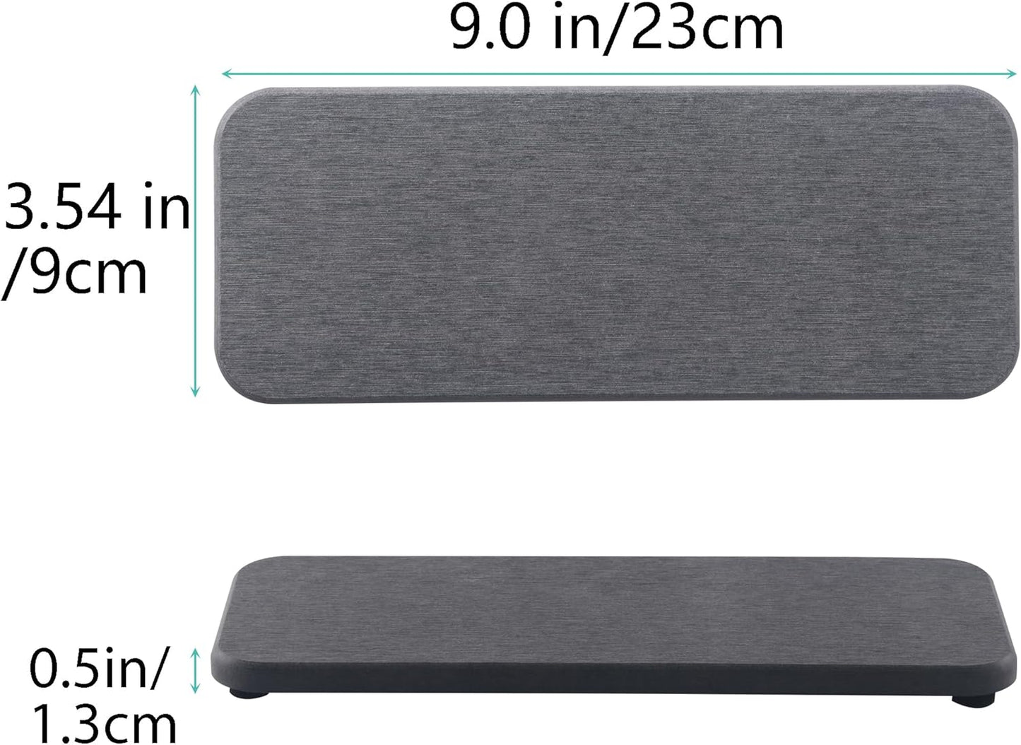 NiuYichee Water Absorbing Stone Trays - Modern Diatomite Soap Dish for Kitchen & Bathroom | 3.54" W x 9" L, Dark Gray