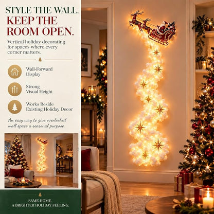 Christmas Magic Trail Wall Light - Santa Sleigh & Reindeer, Style-D