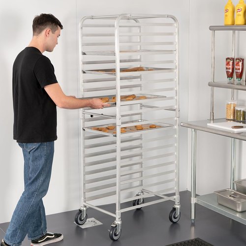 HARDURA 20-Tier Bun Pan Rack - NSF Certified Aluminum Bakery Rack with Casters | 20"x26"x69"H