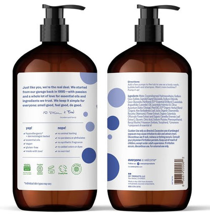 Everyone 3-in-1 Kids Soap - Lavender Lullaby Body Wash, Bubble Bath & Shampoo | 32 Ounce (Pack of 2)