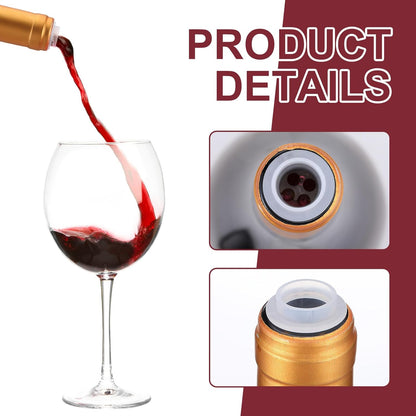 Slow Wine Pourer Spout for Corked Bottles Valentine's Day Pour and Seal Plastic Wine Pourers with Lid for Storing Precise Pouring Valentine's Day Restaurant Supplies(Red,100 Pcs)