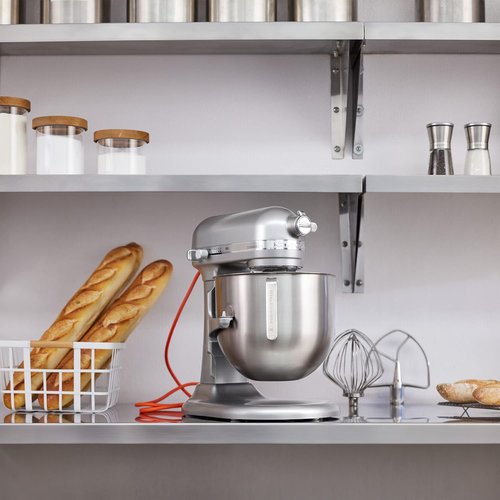 KitchenAid 8-Quart Commercial Countertop Mixer - 10-Speed Gear-Driven in Contour Silver