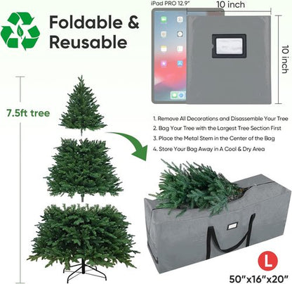 BALEINE Christmas Tree Storage Bag - Durable 7.5 ft Capacity | Ideal for Easy Holiday Organization