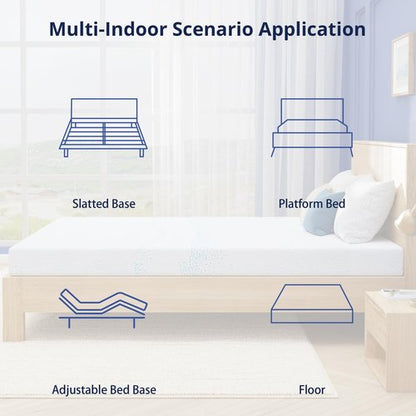 EGOHOME 6 Inch Twin Mattress for Kids, Gel Memory Foam with Charcoal, Fiberglass Free, CertiPUR-US Certified, Temperature-Regulating, Washable Cover, Medium Firm, Bed in a Box, 75"x38"x6"