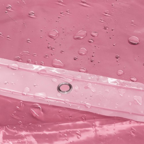 Barossa Design Clear Pink Stall Shower Curtain Liner with 3 Magnets - 36" x 72" Waterproof Lightweight PEVA Plastic Narrow Shower Liner for Small Bathroom, Metal Grommets - Clear Pink