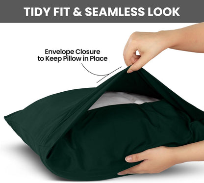 Utopia Bedding Queen Pillow Cases - Soft Brushed Microfiber - 2 Pack, Fade Resistant | 20 X 30 Inches, Emerald