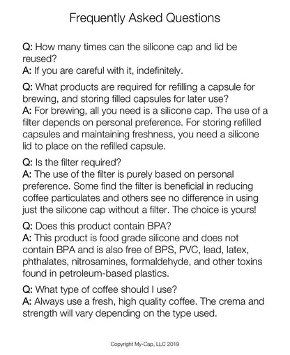 My-Cap Silicone Capsule Caps - Compatible with Nespresso Vertuo Pods - Reusable, Food Grade & BPA Free Coffee Pod Cap - Reuse your Nespresso Vertuo Capsules