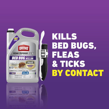 Ortho Home Defense Max Insect Spray - Effective Bed Bug, Flea & Tick Killer with Comfort Wand, 1 Gallon