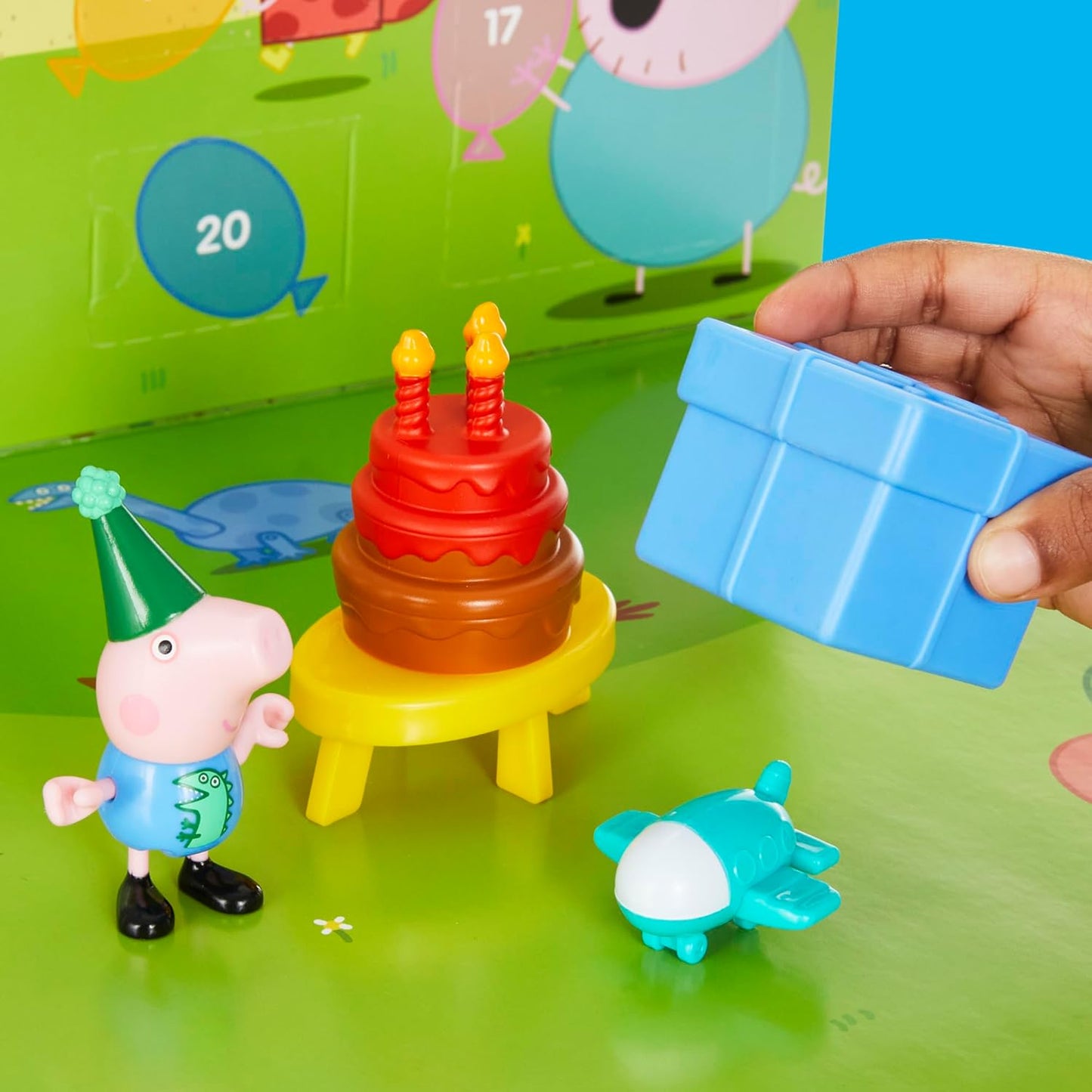 Peppa Pig Advent Calendar - George's Party with 24 Surprise Toys & Stickers | Perfect for Kids 3+