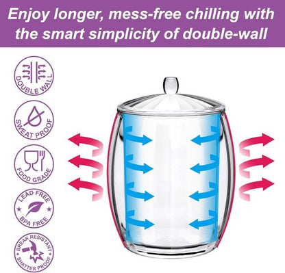 Amazing Abby - Icelyn - 3-Quart Plastic Double-Wall Ice Bucket with Lid and Tong, Insulated Bucket for Indoors and Outdoors, Good for Kitchen, Bar, and Restaurant, Perfect for Home and Commercial Use