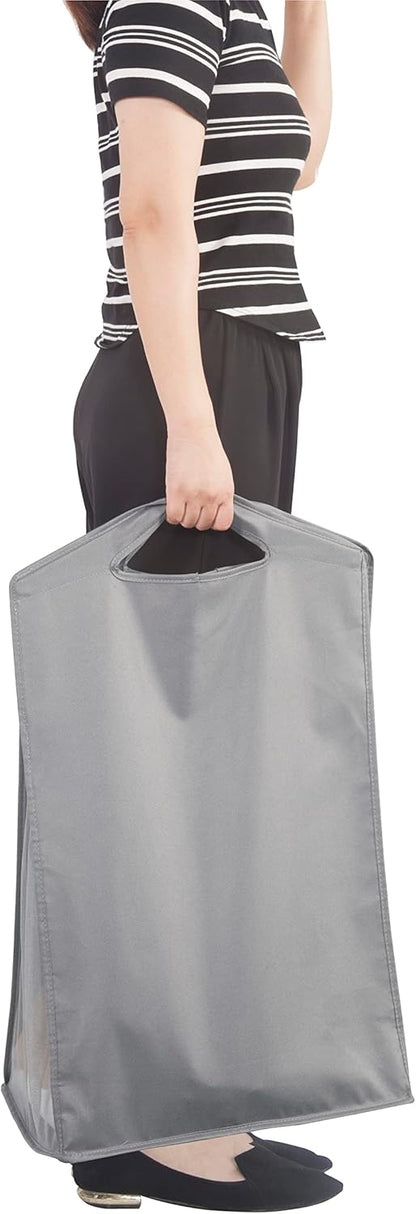 Storage Maniac 2-Pack Hanging Laundry Hamper - Slim Double Organizer with See-Through Mesh Bag | Grey