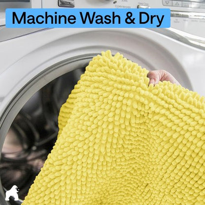 GORILLA GRIP Bath Rug Mat 30x20, Thick Soft Absorbent Chenille, Quick Dry Microfiber Mats, Rubber Backing Washable Shower Floor Rugs, US Designed Bathroom Bathmat Home Decor Accessories, Yellow