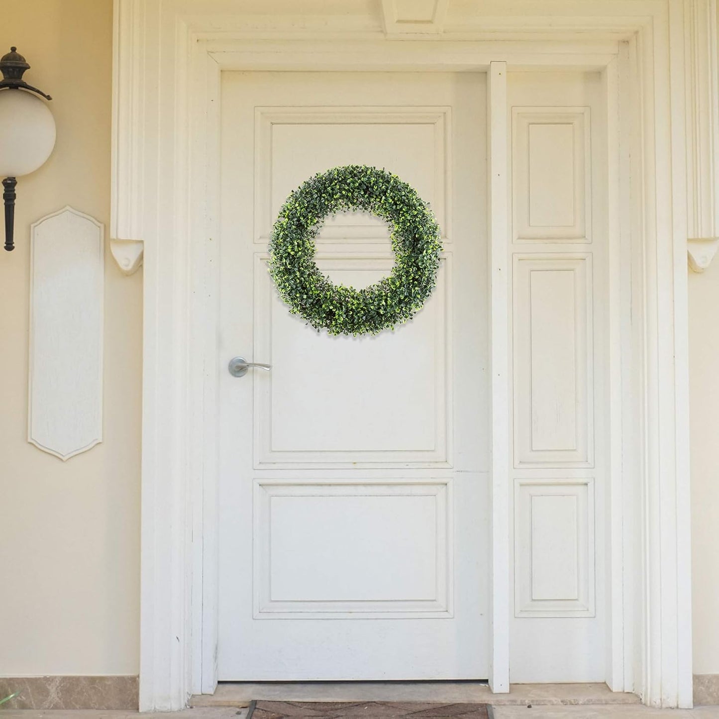 Pure Garden 19.5-Inch Boxwood Wreath - UV Resistant Artificial Wreath for All Seasons | Indoor/Outdoor Decor