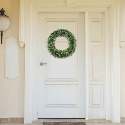 Pure Garden 19.5-Inch Boxwood Wreath - UV Resistant Artificial Wreath for All Seasons | Indoor/Outdoor Decor