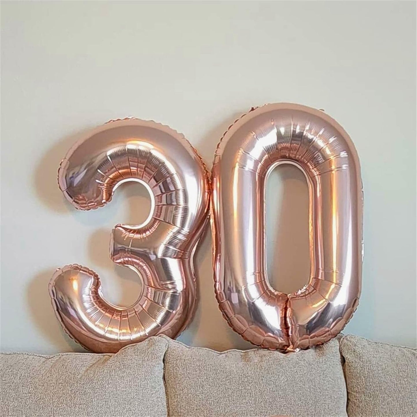 Rose Gold Number 3 Balloon - 40 Inch Large Foil Mylar Balloon for Birthdays & Celebrations