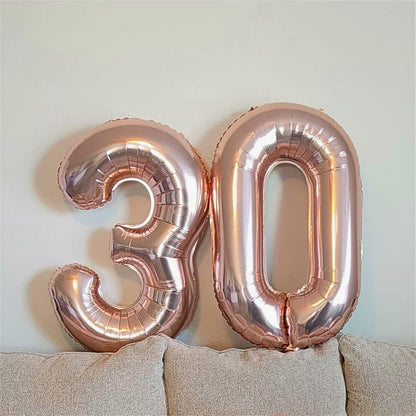 Rose Gold Number 3 Balloon - 40 Inch Large Foil Mylar Balloon for Birthdays & Celebrations