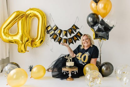 Gold Number 40 Balloon - 40-Inch Golden Birthday Decoration for 40th Party Celebrations
