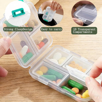 Skiennix 3-Piece Clear Medicine Organizer - Portable Multifunctional Storage Box for Home & Travel