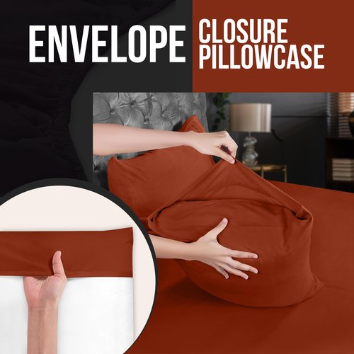 Utopia Bedding Queen Pillow Cases - 4 Pack - Envelope Closure - Soft Brushed Microfiber Fabric - Shrinkage and Fade Resistant Pillow Covers Queen Size 20 X 30 Inches (Queen, Orange)