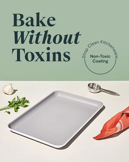 Caraway Non-Stick Ceramic Baking Sheet - Eco-Friendly, PTFE & PFOA Free - Ideal for Baking & Roasting - Medium (15" x 10") - White