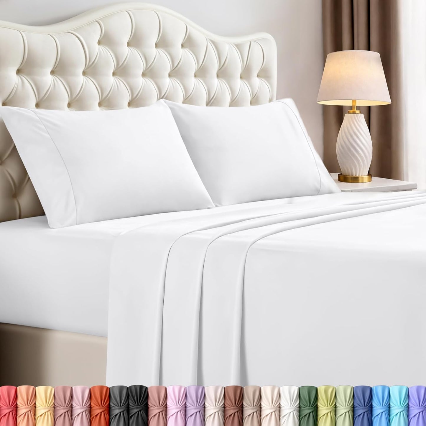 Utopia Bedding Full Size Sheet Set - Soft, Breathable Microfiber, 4-Piece in White | Oeko-Tex Certified