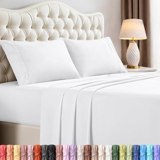 Utopia Bedding Full Size Sheet Set - Soft, Breathable Microfiber, 4-Piece in White | Oeko-Tex Certified