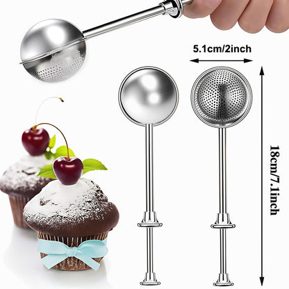 Skiennix Flour Sifter Set - One-Handed Operation Powdered Sugar Shaker for Baking | Stainless Steel Design