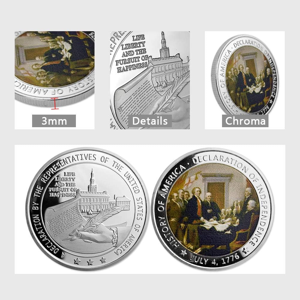 US Military Challenge Coin - 1776 Declaration of Independence Commemorative Design