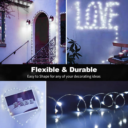 Skiennix 20 Pack LED Fairy Lights - Battery Operated Mini Twinkle String Lights | 7FT Waterproof for Christmas Decor (10 White & 10 Warm White)