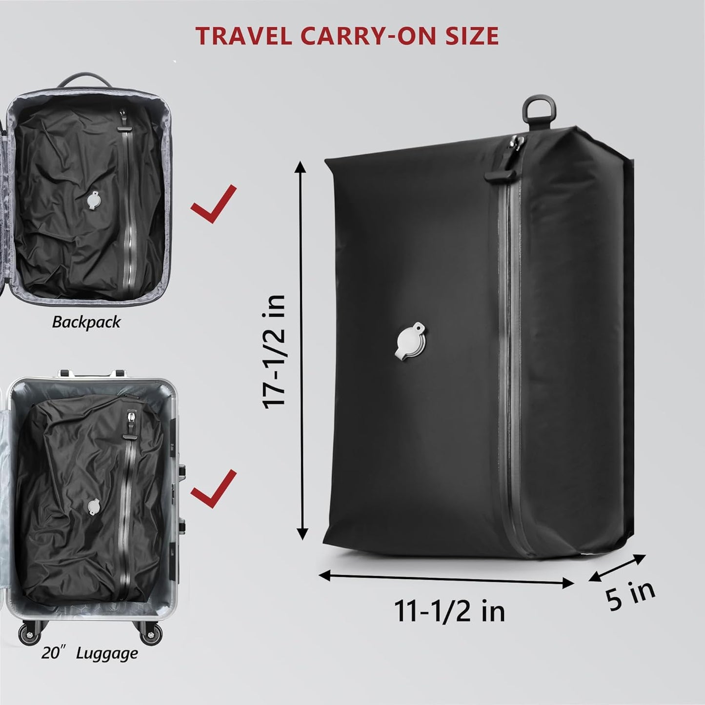 SUOCO Travel Vacuum Pack Kit - Wireless Electric Pump & Compression Bags for Luggage | 2 Small Size