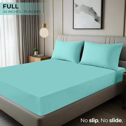 Utopia Bedding Full Fitted Sheet - Soft Microfiber with Deep Pockets - Spa Blue - Easy Care & Fade Resistant
