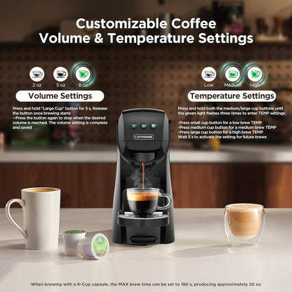 Warriors1 Mini Coffee Maker - Versatile Espresso Machine for K-Cup, Nespresso, & Ground Coffee | 28 oz Reservoir